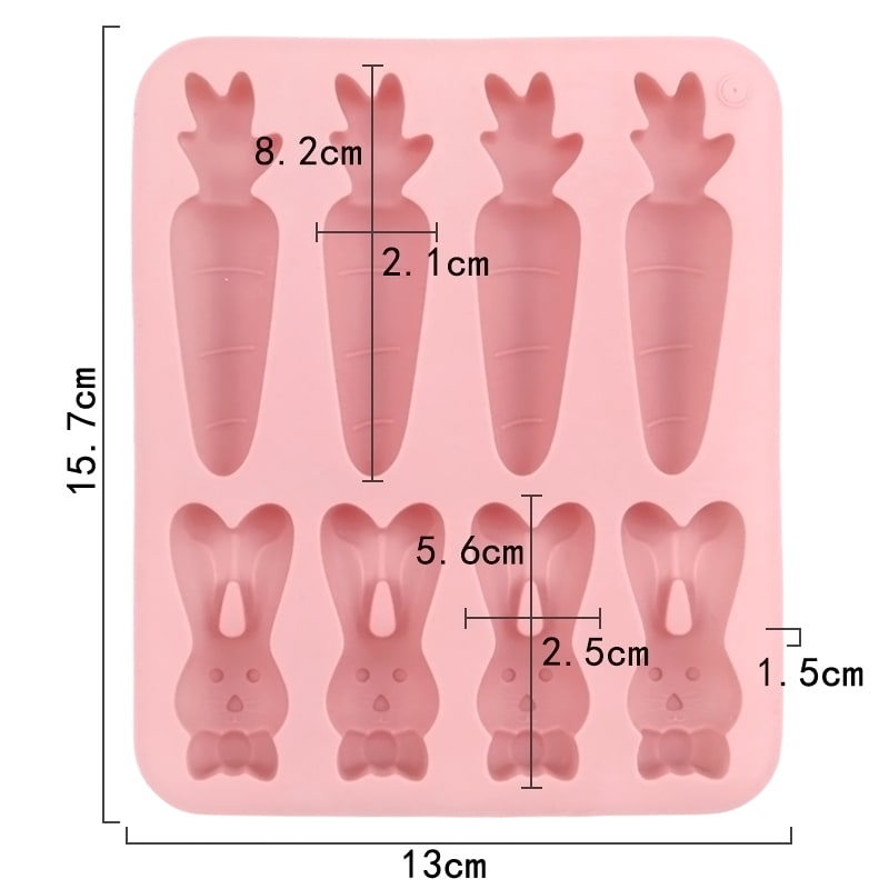 Molde Zanahorias y Conejos 8 Cavidades Silicona7