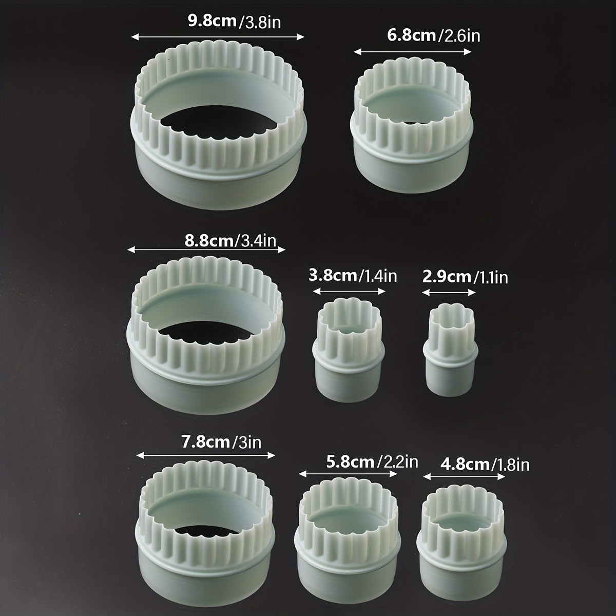 Set Cortadores Redondo Liso-Rizado 8 Piezas9