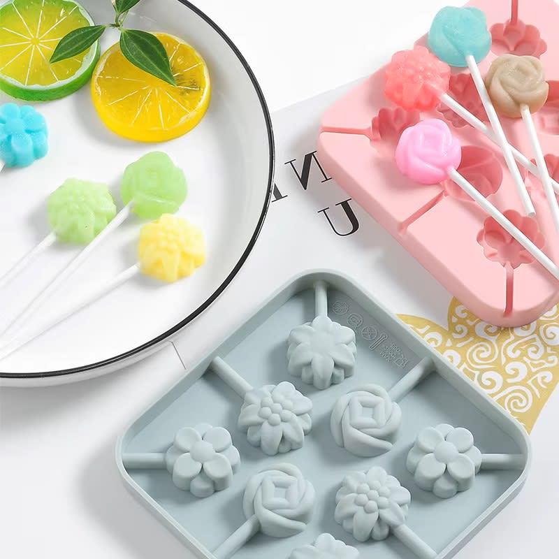 Molde Silicona Paletas Flores3