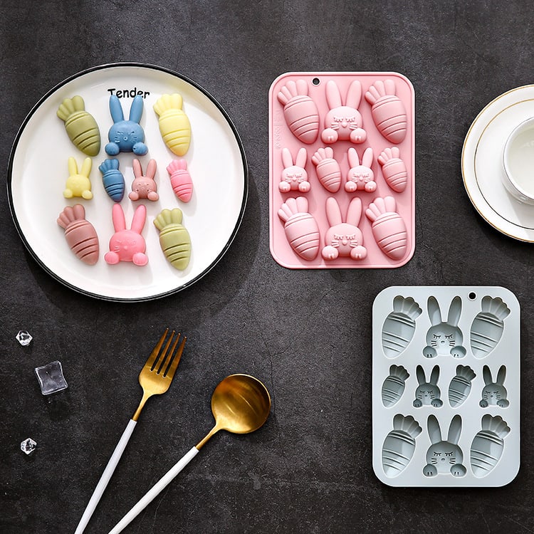 Molde Zanahorias y Conejos 10 Cavidades Silicona4