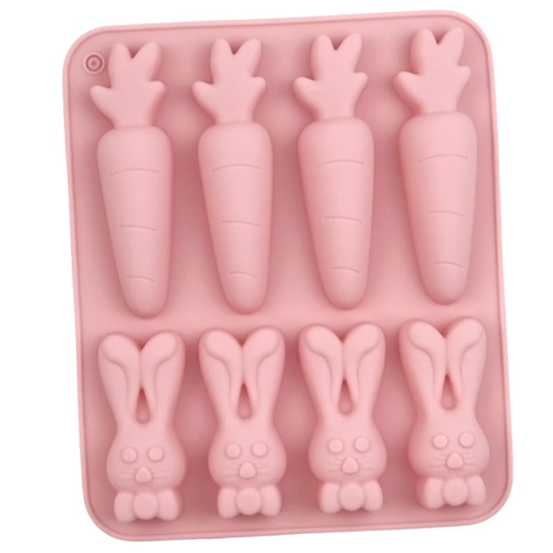 Molde Zanahorias y Conejos 8 Cavidades Silicona 0