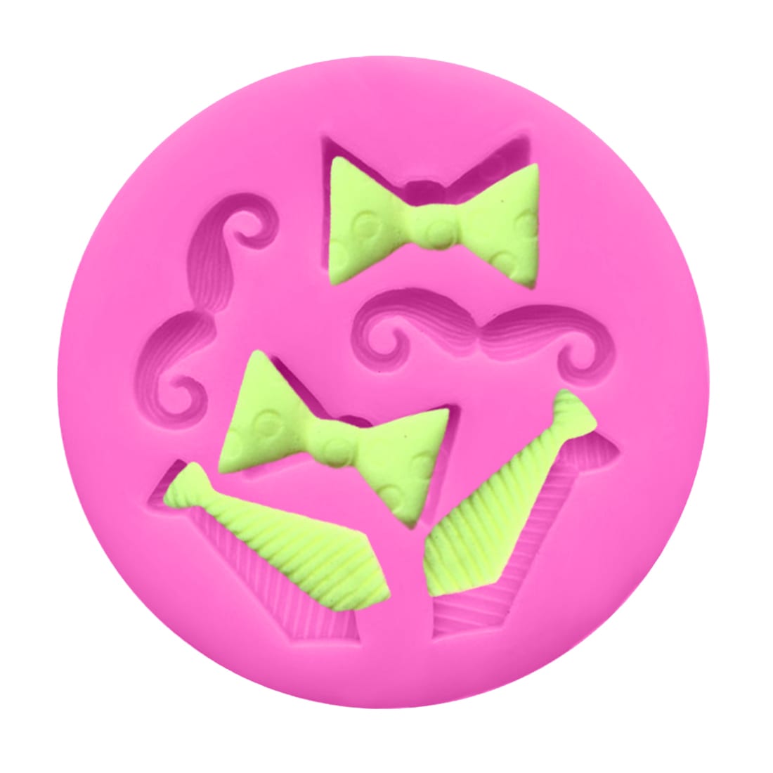 Molde Fondant Bigotes y Corbatas Silicona3