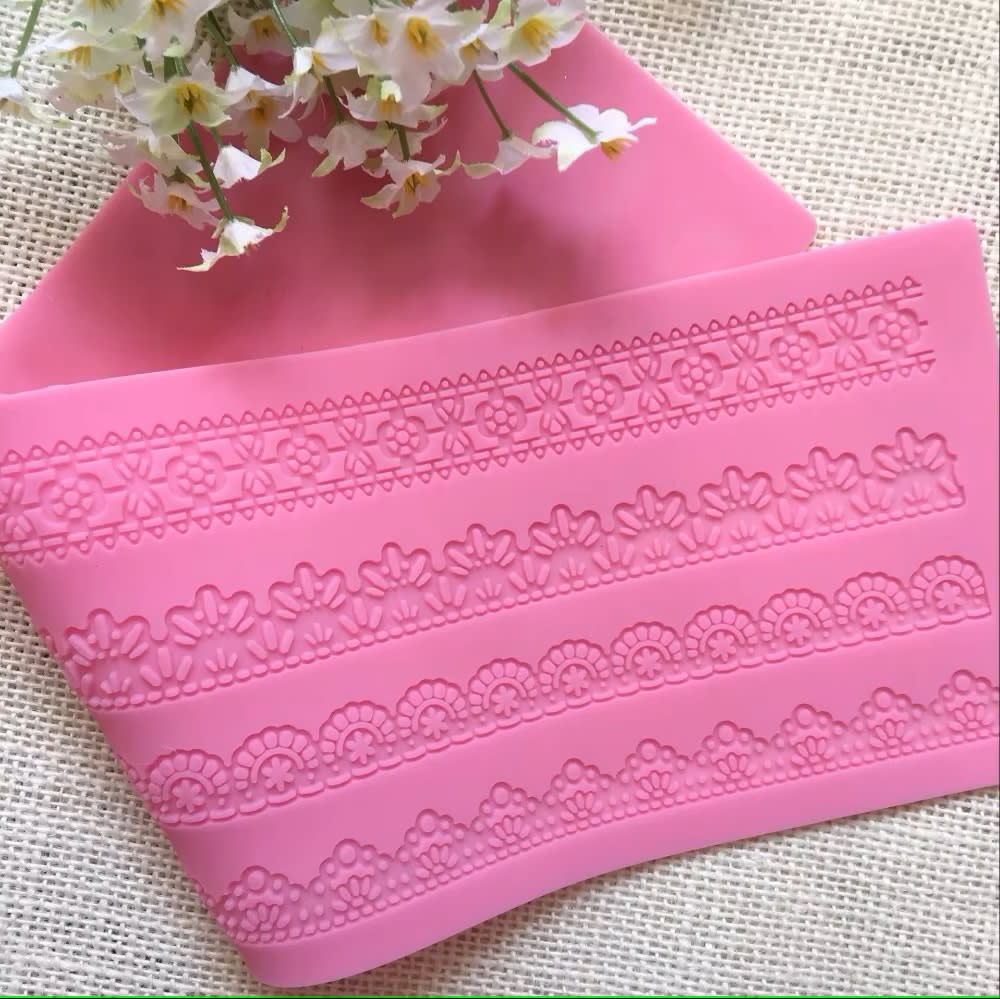 Molde Encaje Comestible 4 Diseños Silicona2