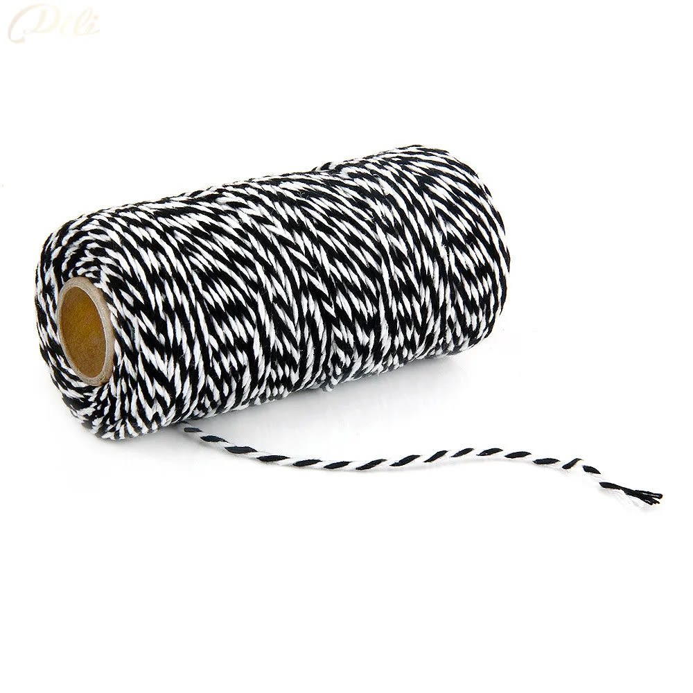 Cordón de Algodón Negro-Blanco 100 mts.3