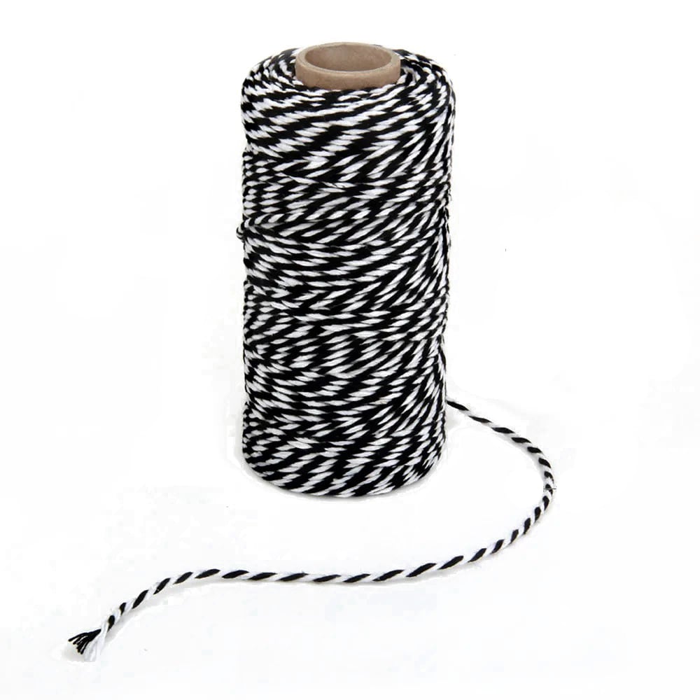 Cordón de Algodón Negro-Blanco 100 mts.4