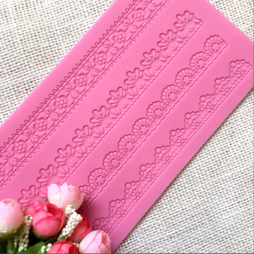 Molde Encaje Comestible 4 Diseños Silicona3