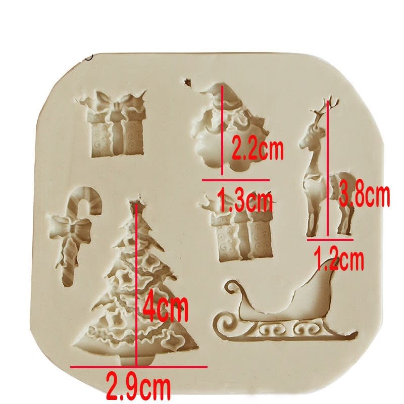 Molde Fondant Navidad Trineo Silicona2