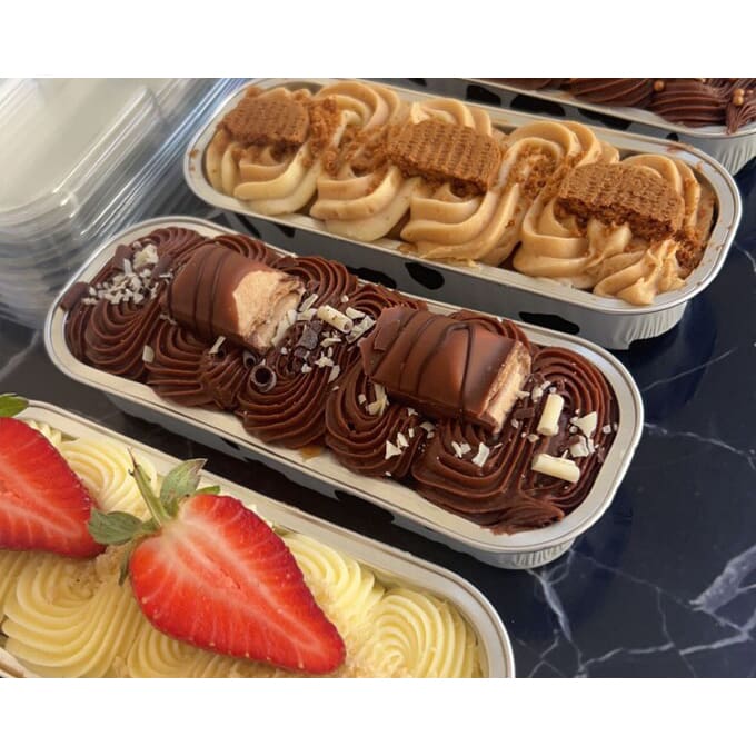 Molde Mini Pastel Aluminio con Tapa Verde Claro 4 Unidades2