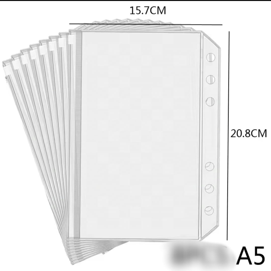 Sobre Pvc O Carpeta A5 Para Organizador De Gastos - 5 Un. Transparente9