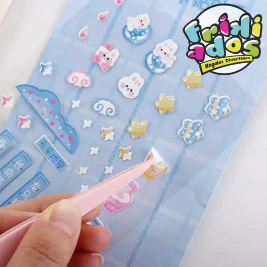 Set Pinza y Raspador para Stickers Pegatinas 2 Piezas Plástico3