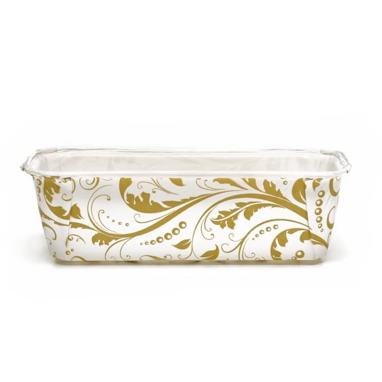 Molde Laminado Queque Blanco-Dorado 16x5x5 cm. 10 Unid. 0