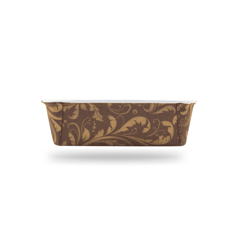 Molde Laminado Queque Café-Dorado 16x5x5 cm. 10 Unid.8