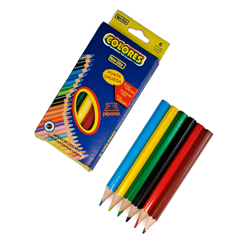Pack 12 Cajitas De Lápices Madera 6 Colores Cortos3