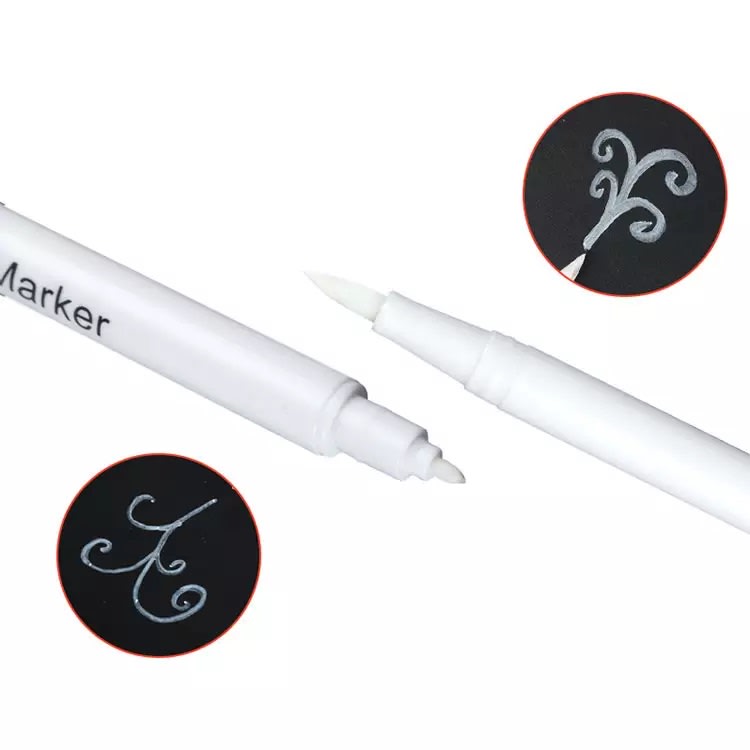 Marcador Doble Punta Fina/Pincel Blanco5