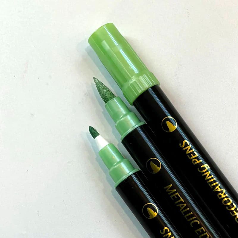 Marcador Metalizado Doble Punta Verde3