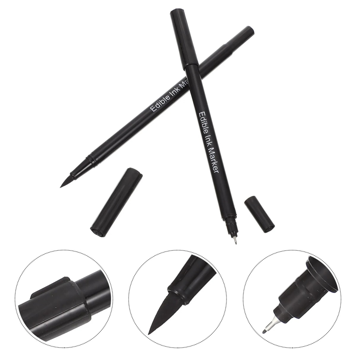 Marcador Doble Punta Linner/Pincel Negro4