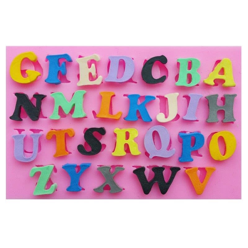 Molde Fondant Letras Mayúsculas Silicona1