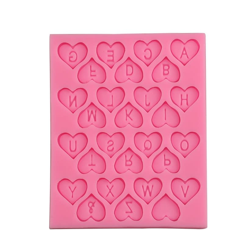 Molde Fondant Alfabeto Corazón Silicona2