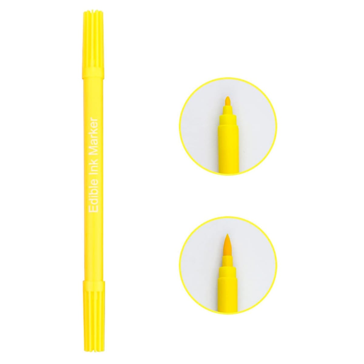Marcador Doble Punta Fina/Pincel Amarillo3