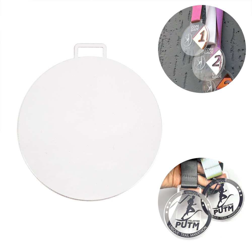 Medallas Acrílicas Transparentes Para Personalizar 6,5 cm. 10 Unidades1