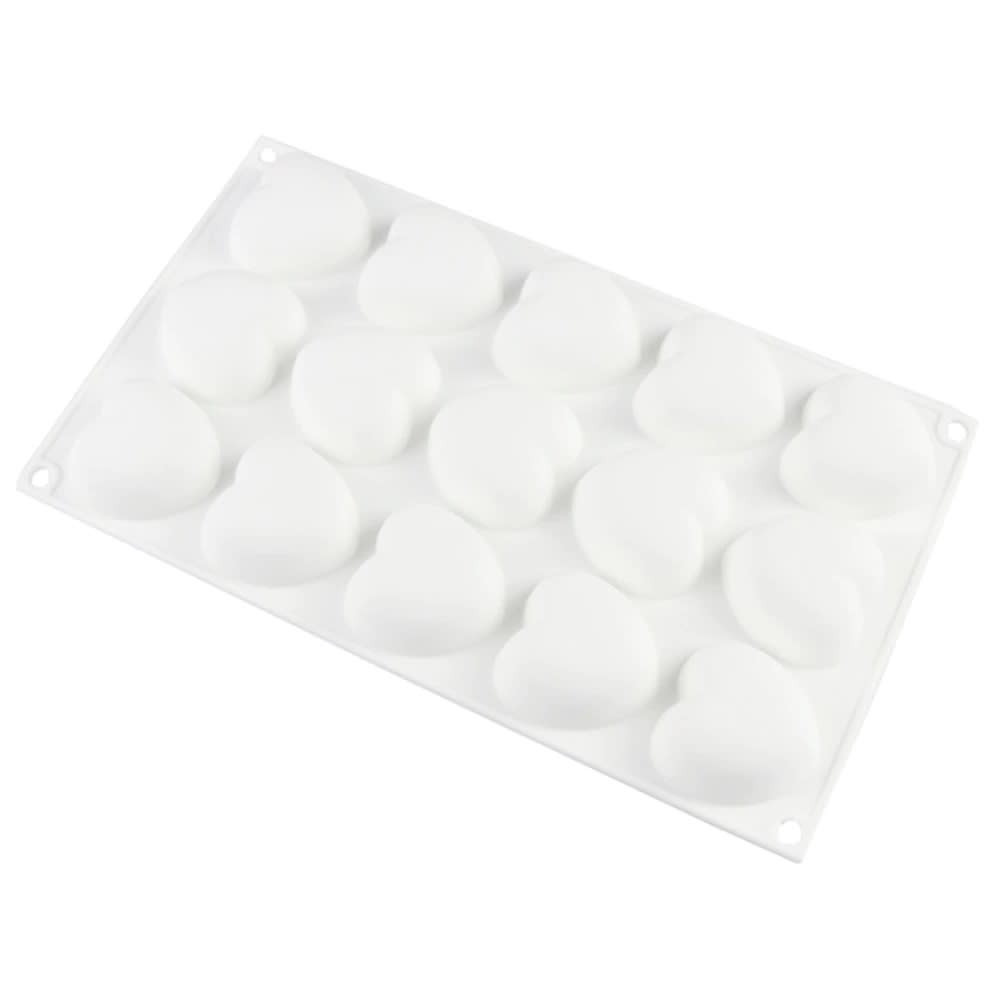 Molde Silicona Corazones 15 Cavidades2