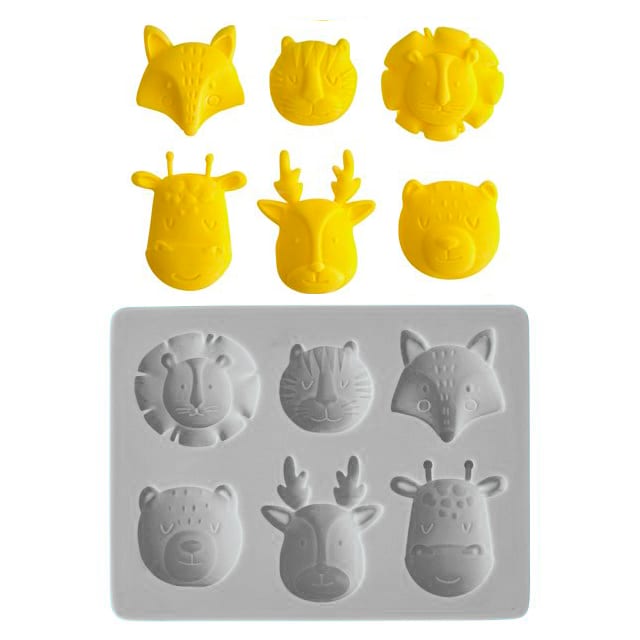 Molde Fondant Caritas de Animales5