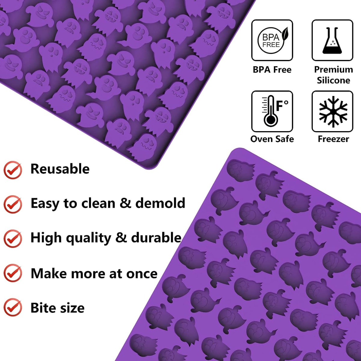 Molde Chocolate Silicona Fantasmas 70 Cavidades3