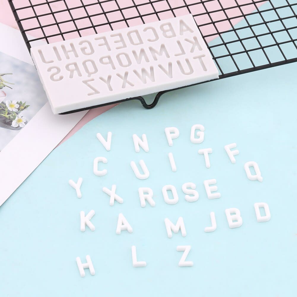 Molde Fondant Letras Sans Serif Mayúsculas Silicona2