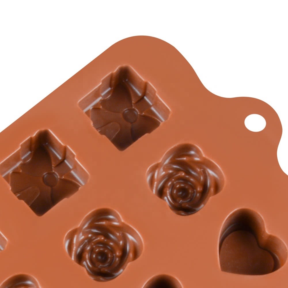 Molde Chocolate Corazón, Flor y Regalo Silicona2