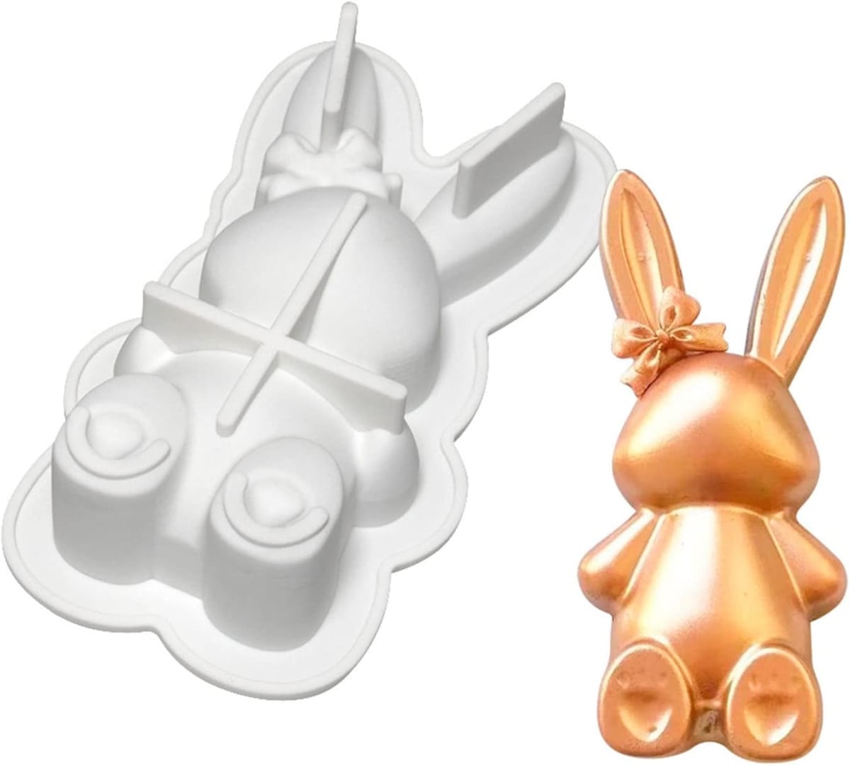 Molde Conejo Sentado Grande 15 cm. Silicona2