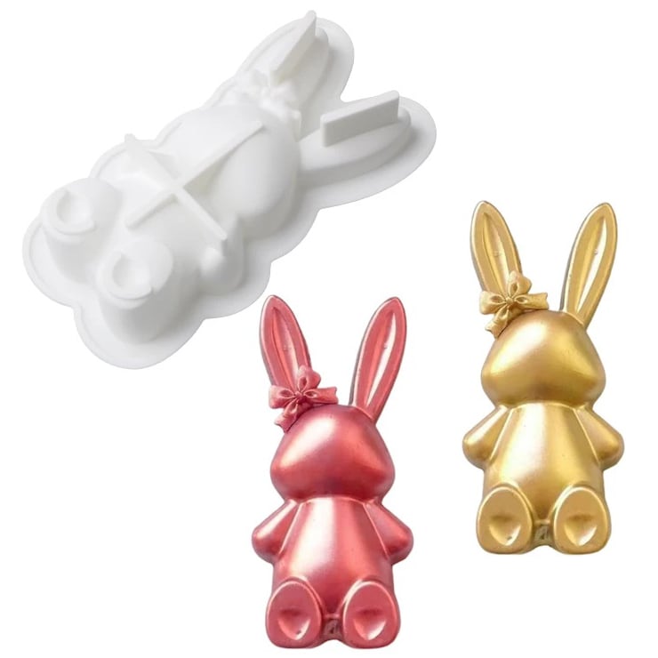 Molde Conejo Sentado Grande 15 cm. Silicona4