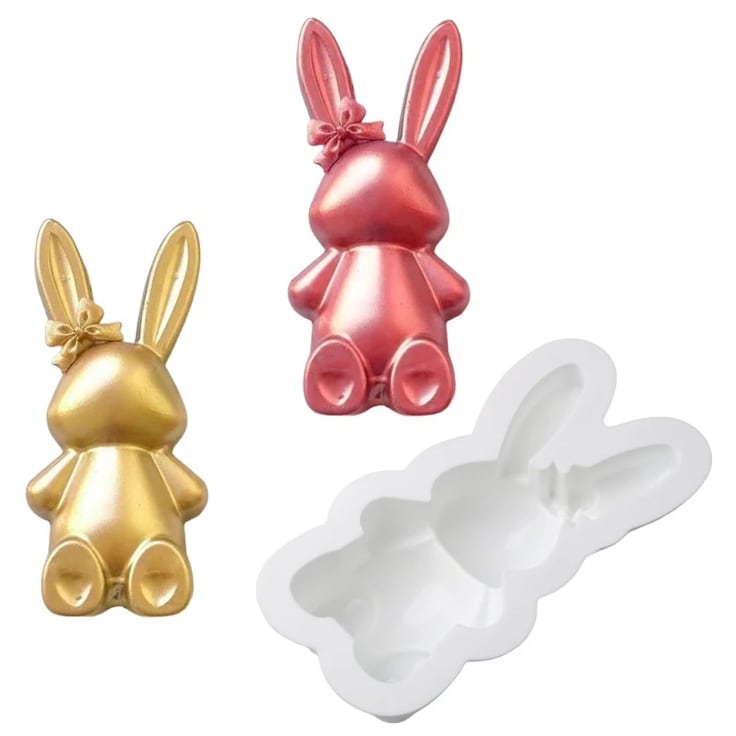 Molde Conejo Sentado Grande 15 cm. Silicona5