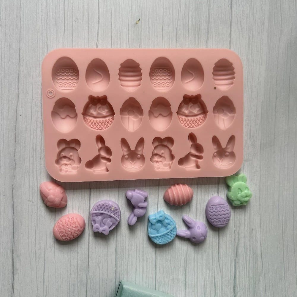 Molde Chocolate Silicona Huevos y Conejos Pascua2