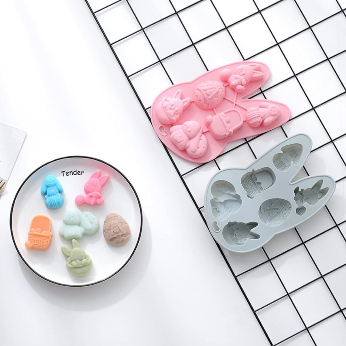 Molde Conejos y Canastas 6 Cavidades Silicona2