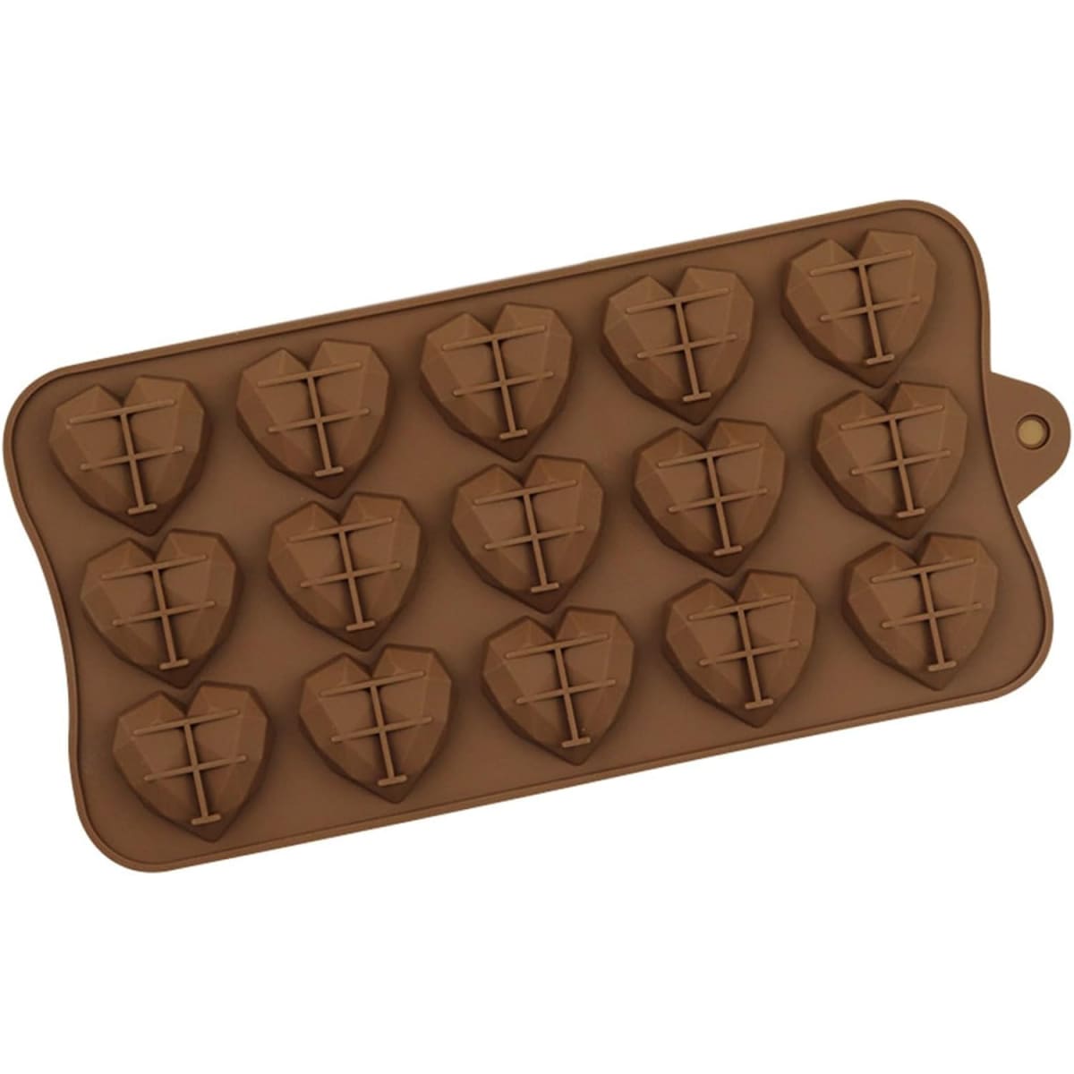 Molde Chocolate Silicona Corazon Diamante 15 Cavidades 0