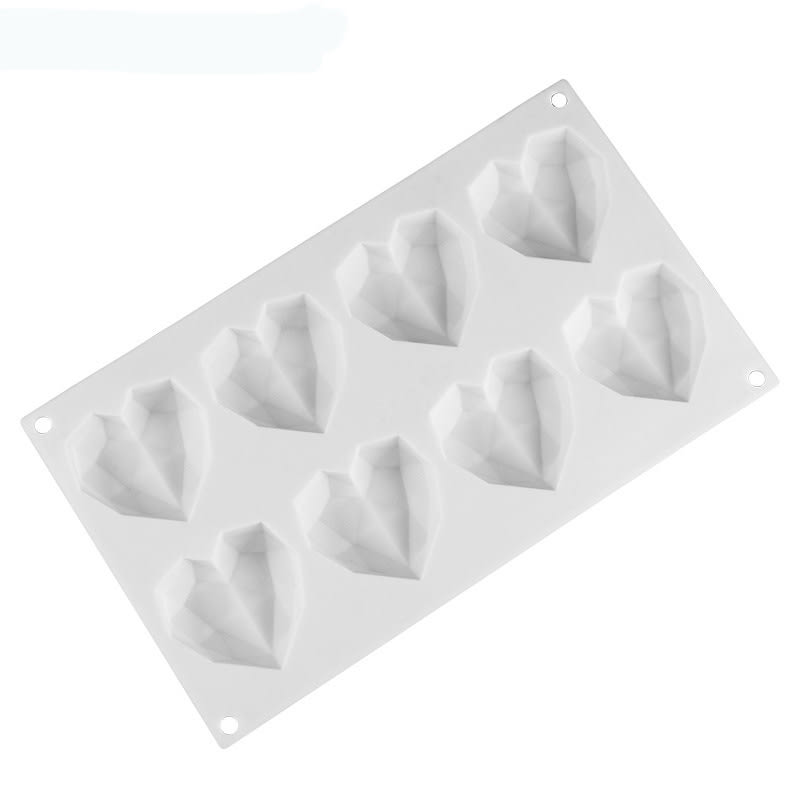 Molde Silicona Corazón Diamante 8 Cavidades2