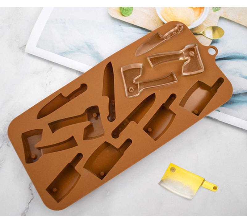 Molde Chocolate Silicona Hachas y Cuchillos2