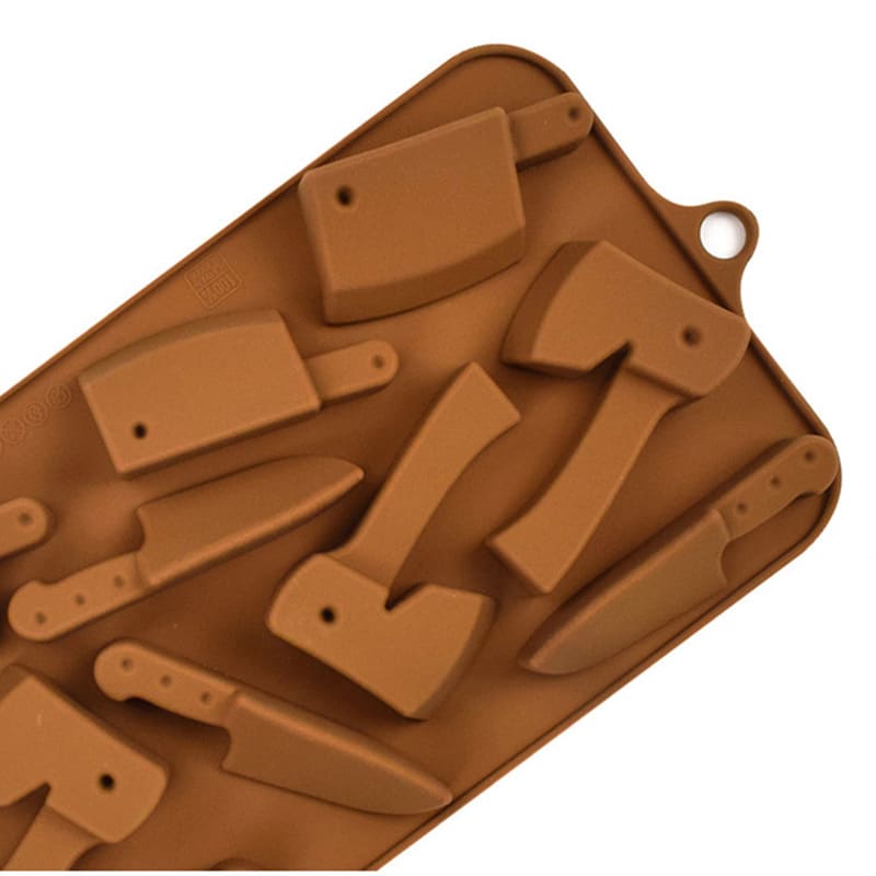 Molde Chocolate Silicona Hachas y Cuchillos3