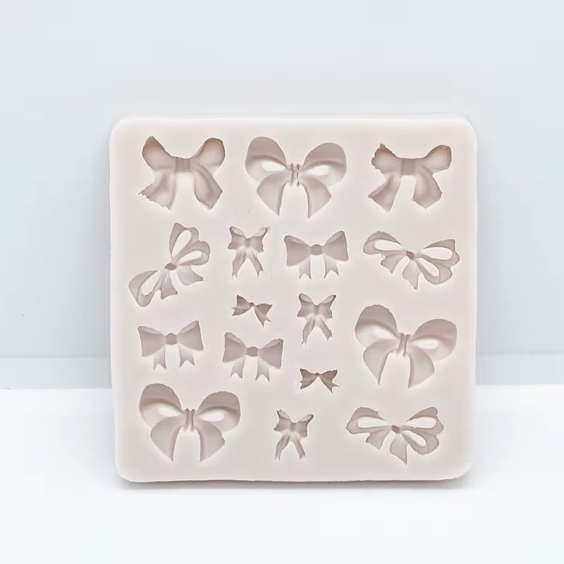 Molde Fondant Moños Cuadrado Silicona2