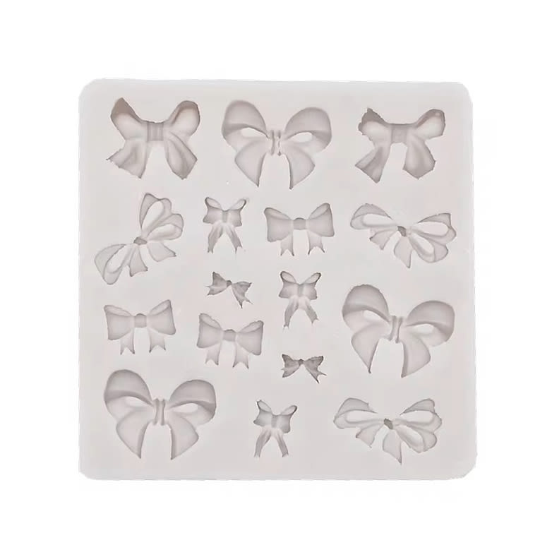 Molde Fondant Moños Cuadrado Silicona 0