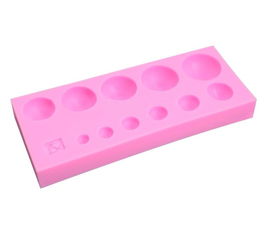 Molde Fondant 11 Semi Esferas Silicona2