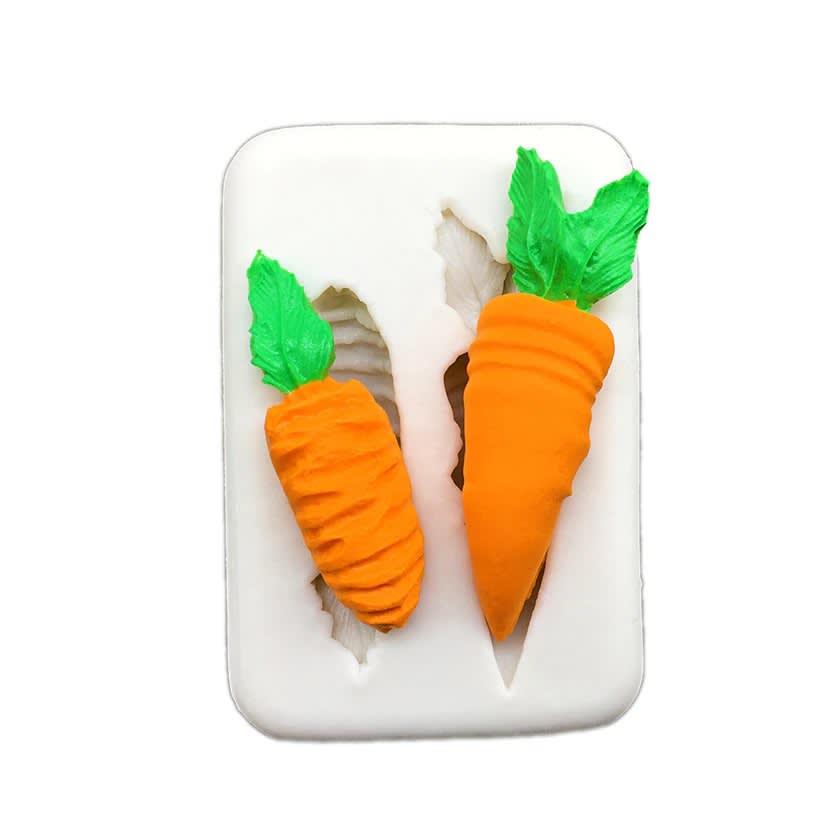Molde Fondant 2 Zanahorias Silicona2