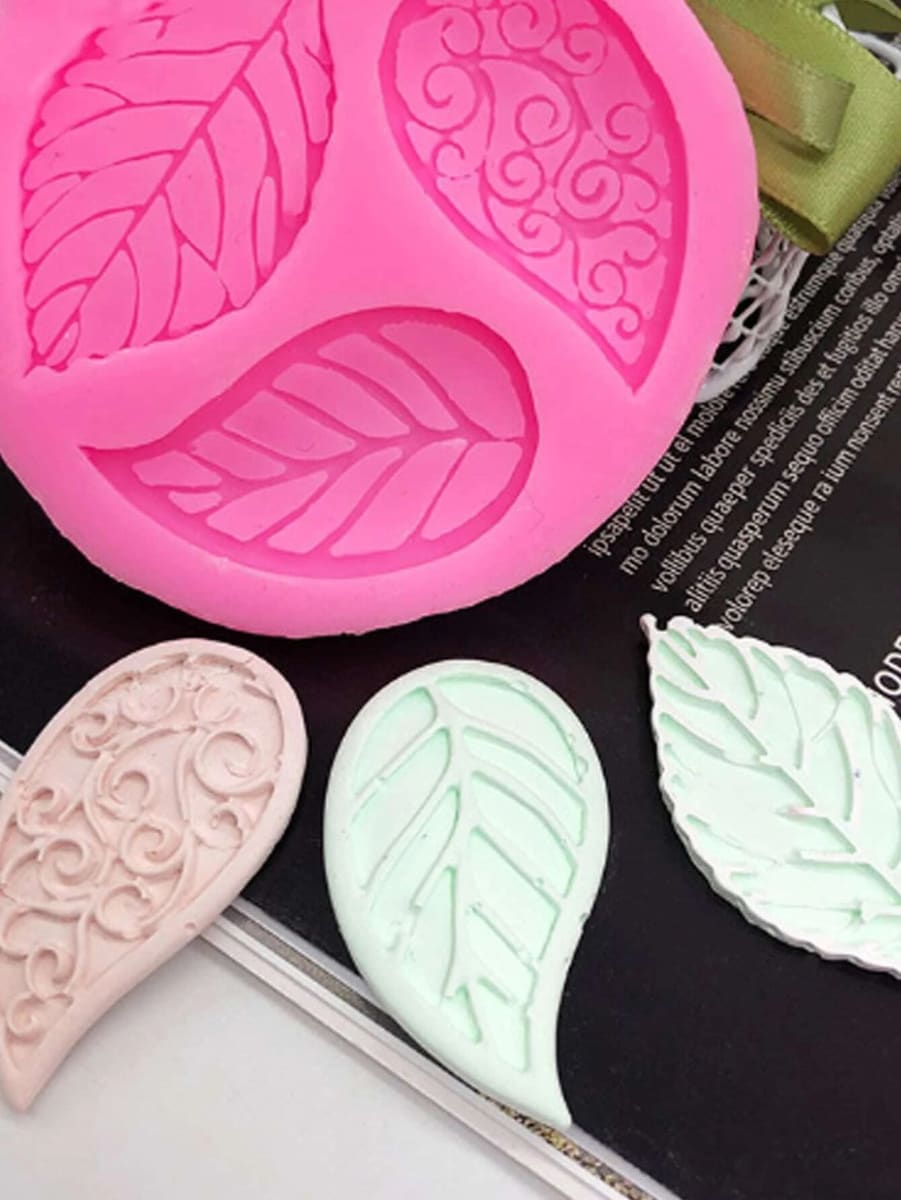 Molde Fondant 3 Hojas Silicona2