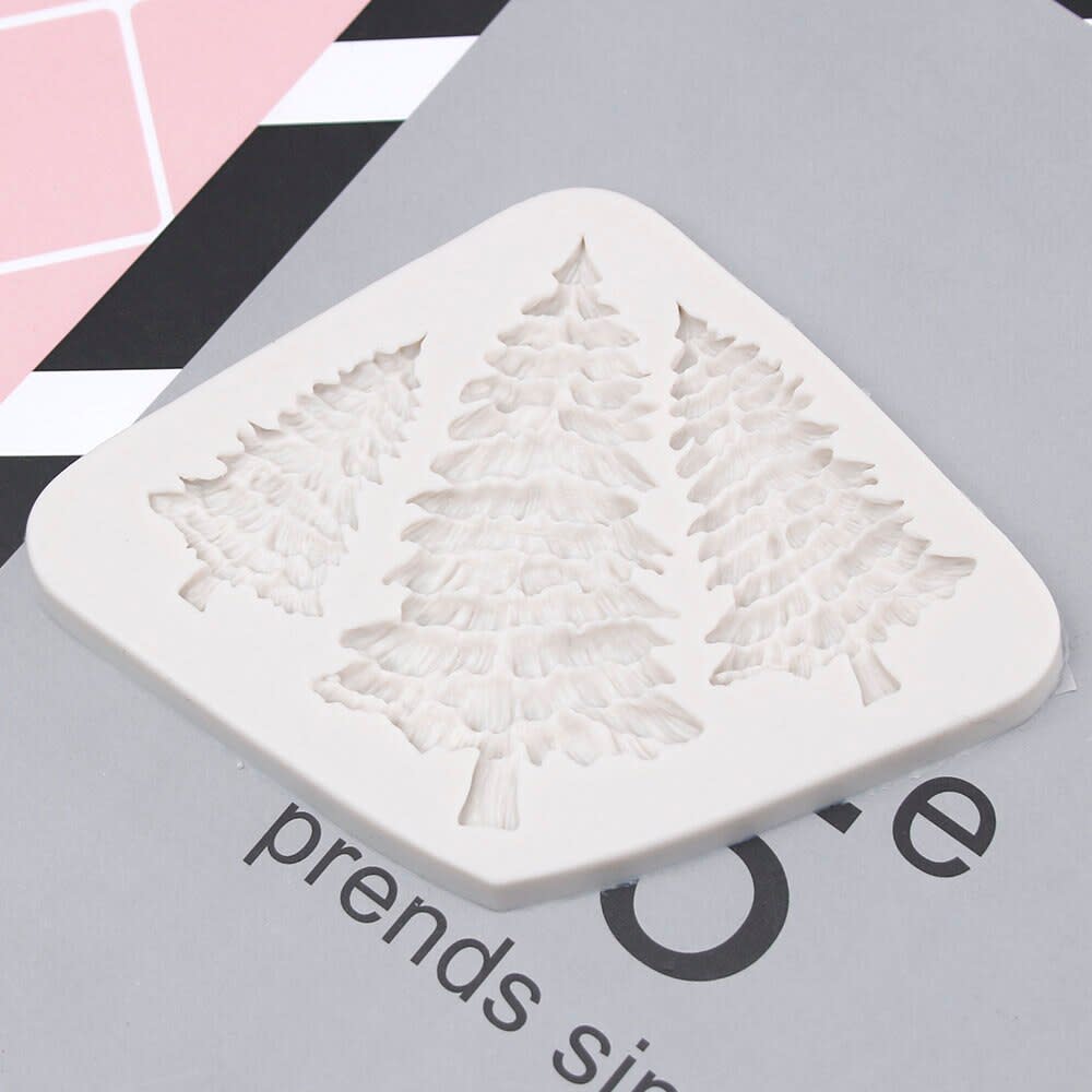 Molde Fondant 3 Pinos Grandes Silicona2