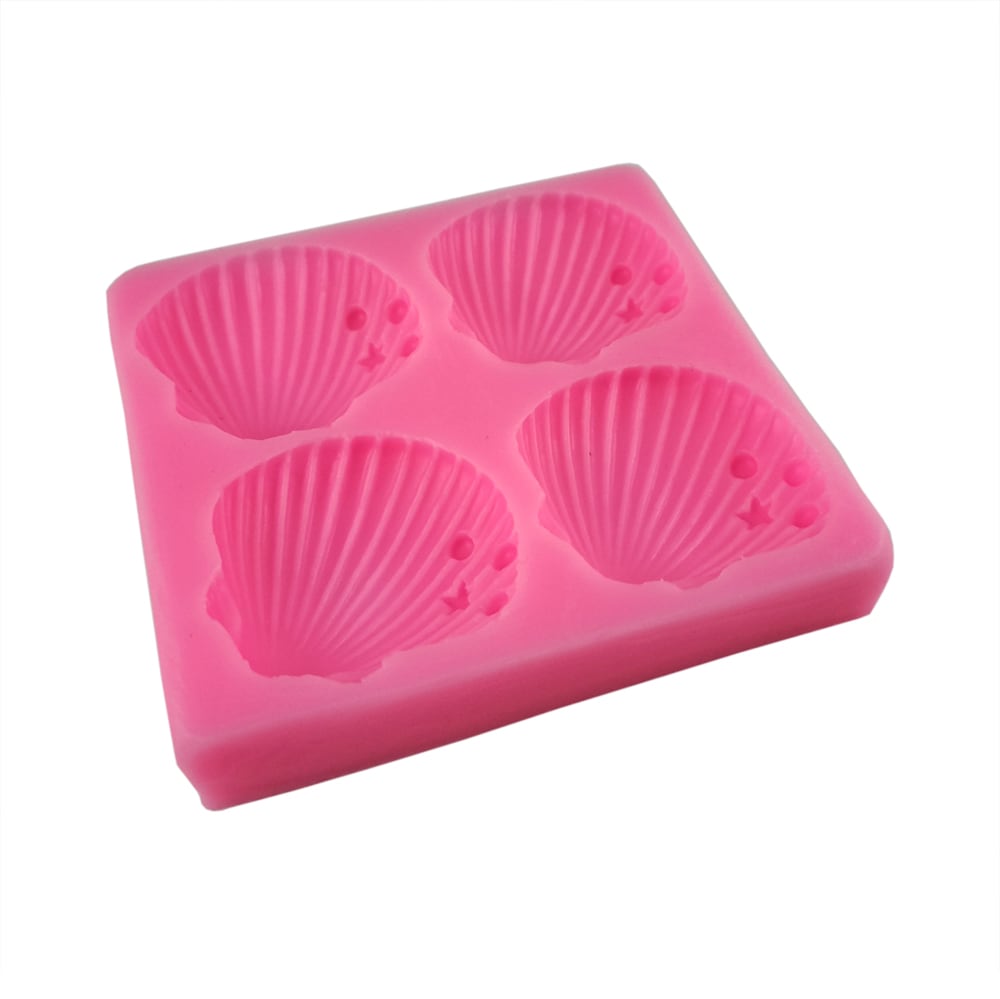 Molde Fondant 4 Conchitas Silicona2