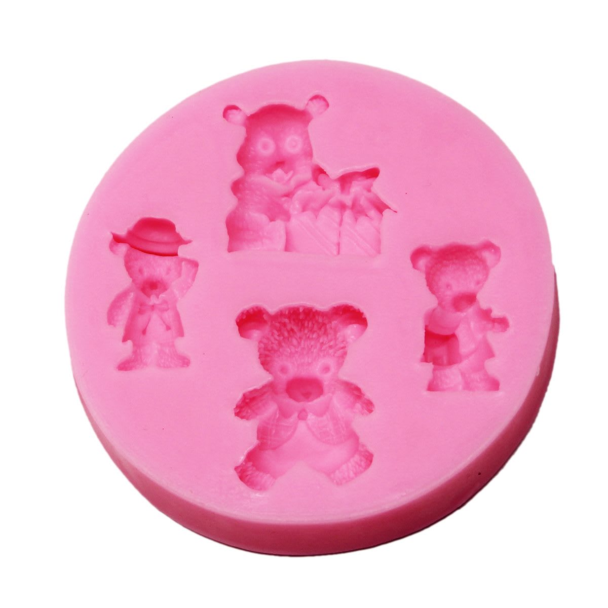 Molde Fondant 4 Osos Silicona2