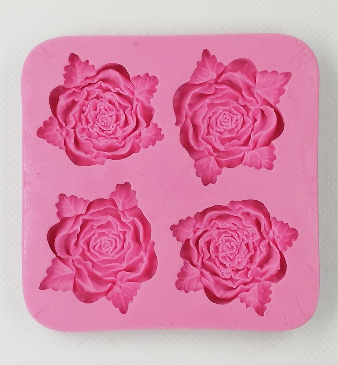 Molde Fondant 4 Rosas Silicona2