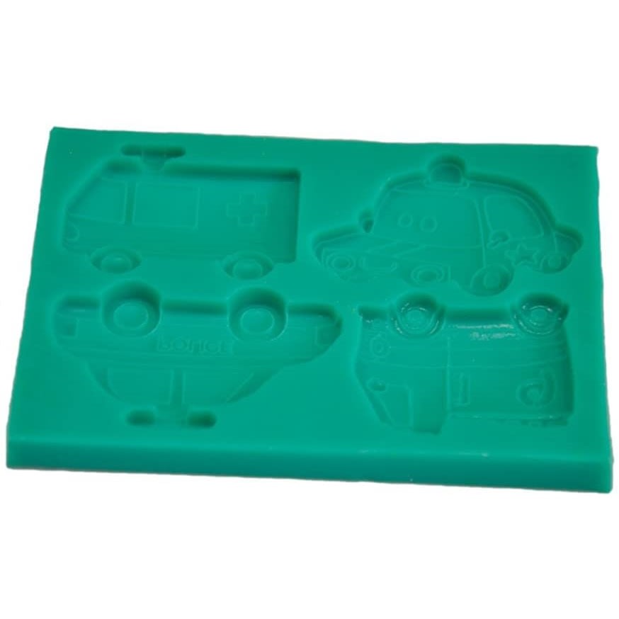 Molde Fondant Autitos de Emergencia Silicona3