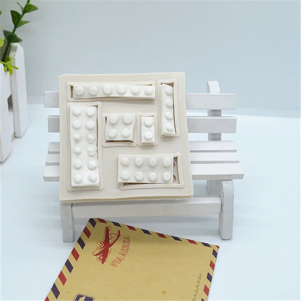 Molde Fondant Bloques Planos Lego Silicona2