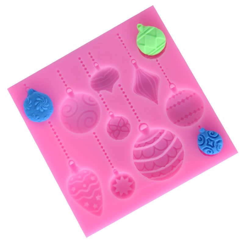 Molde Fondant Bolas Navideñas Silicona2
